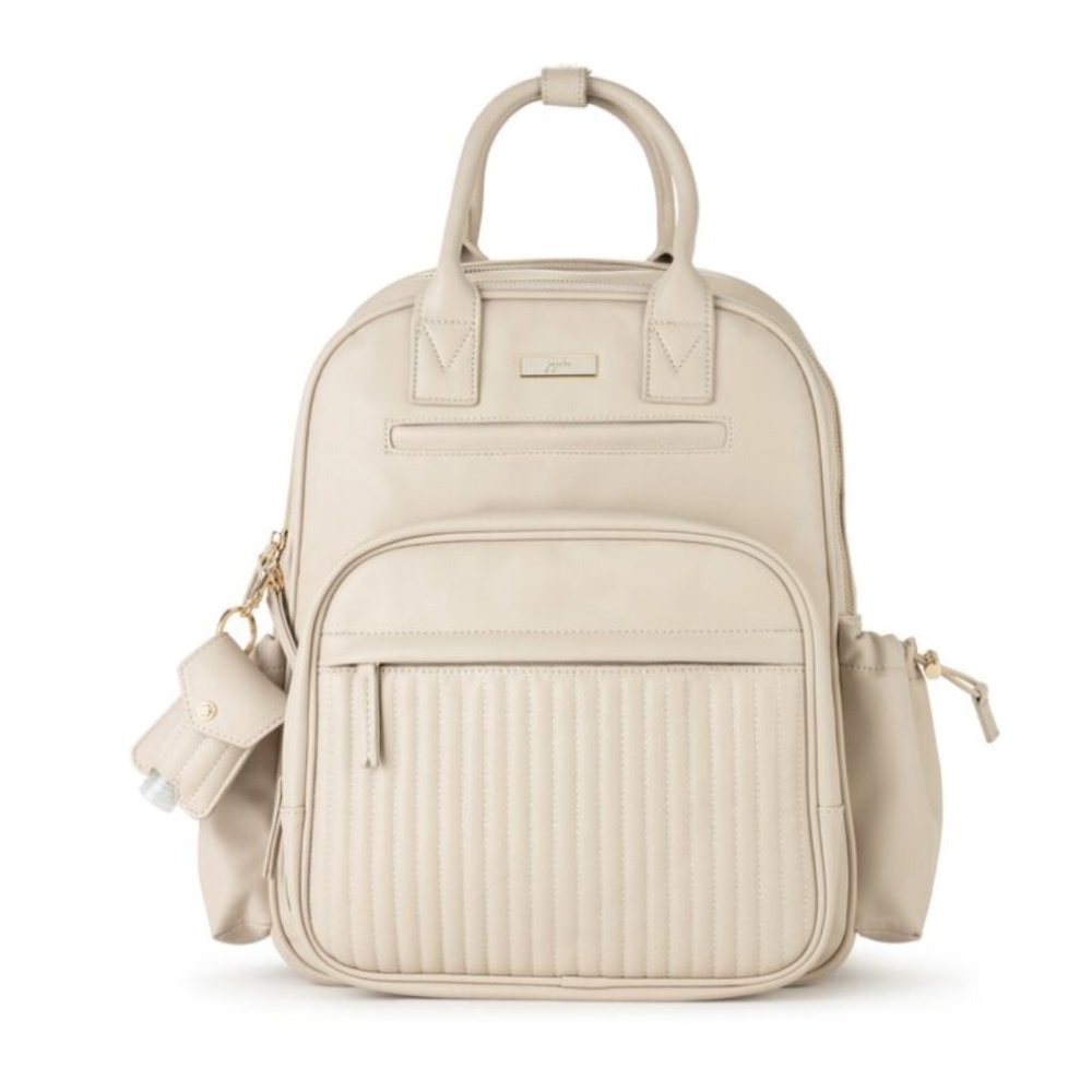 Ju-Ju-Be Cream Quilted Front Baby Backpack